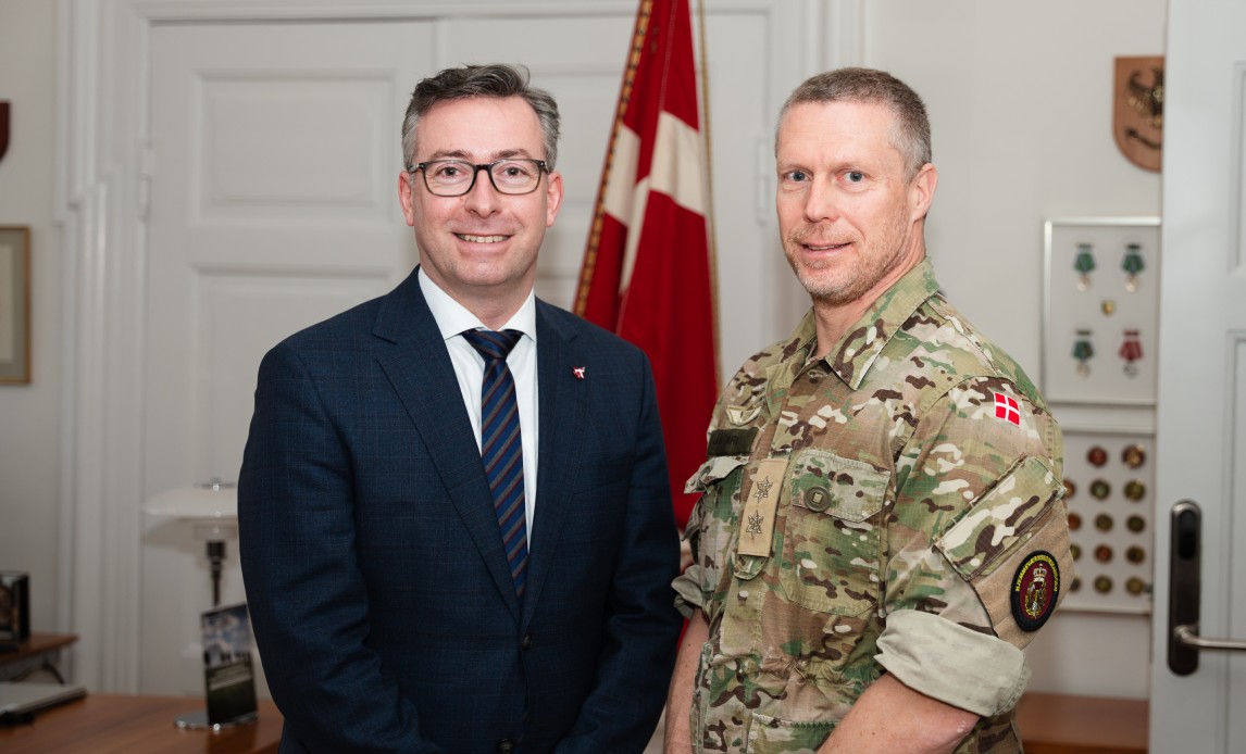 Foto af Hjemmeværnets ledelse, Generalmajor Jens Garly og Hans Andersen.